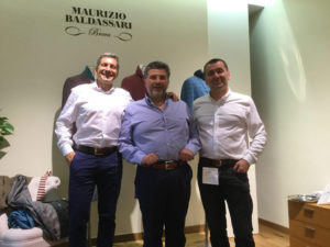 Phantasmagoria Leather belts in Pitti Uomo in Florence. Gary Rosenbaum, Renato Baldassari, and Michal Sestak all wearing Phantasmagoria belts. 